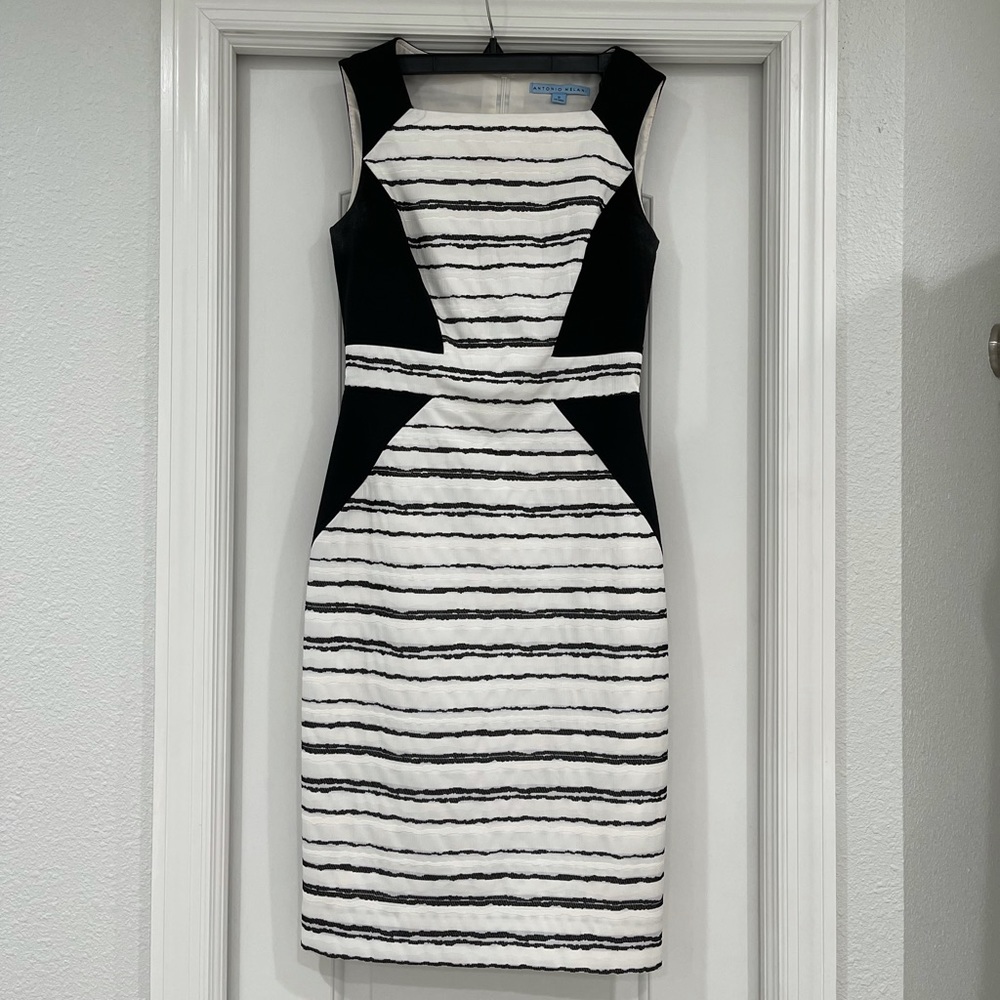 Antonio Melani black and white career dress size 0